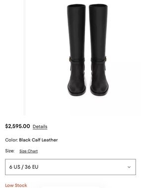 $595 Bloomingdale’s Classic MOTO Leather Knee-High Riding Boots 6